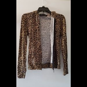 Leopard zipper jacket